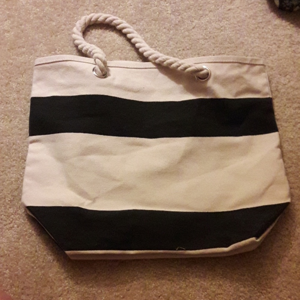 Nautical thick canvas beach tote retro vintage